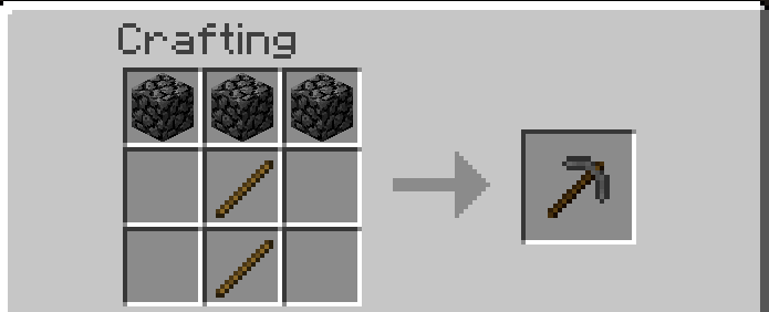 recipe hardenedRockPickaxe